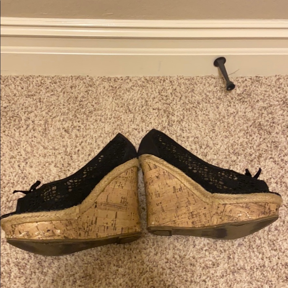 Black Wedge Shoes - Picture 5 of 7